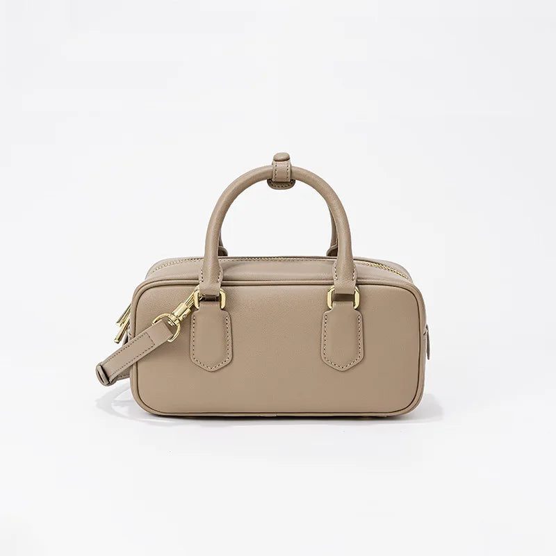 2024 Vintage Cowhide Crossbody Bowling Bag