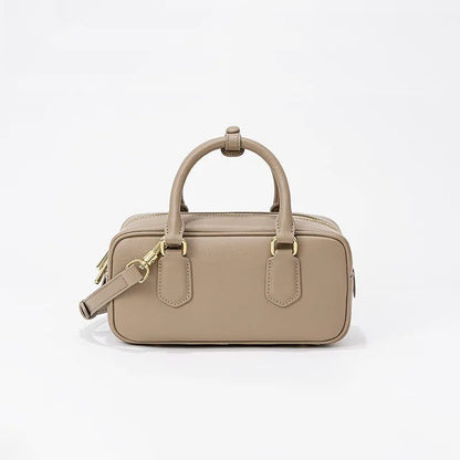 2024 Vintage Cowhide Crossbody Bowling Bag