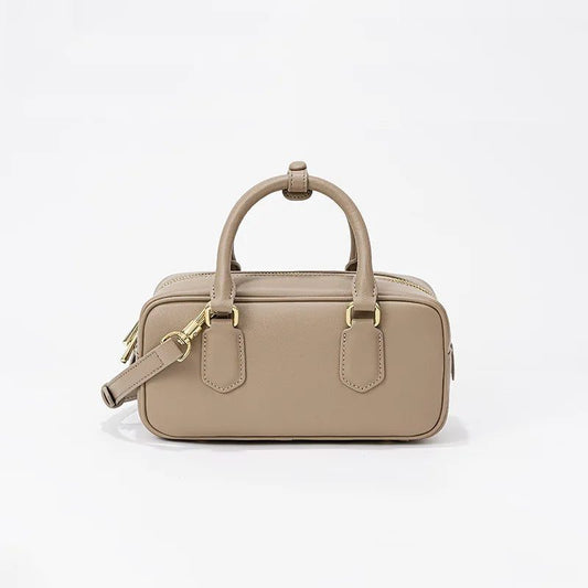 2024 Vintage Cowhide Crossbody Bowling Bag