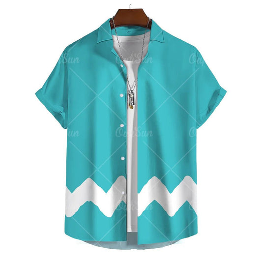 Men's Yellow Oversized Hawaiian Shirt for Summer