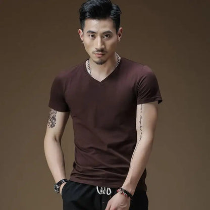 2024 Men's V-Neck Modal Short Sleeve T-Shirt