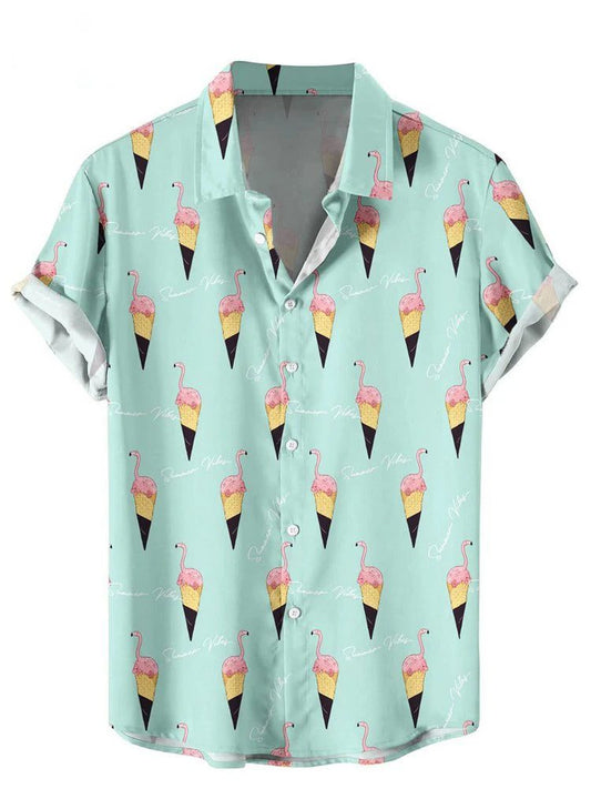 Men's Hawaiian Shirt Summer Ice Cream Design