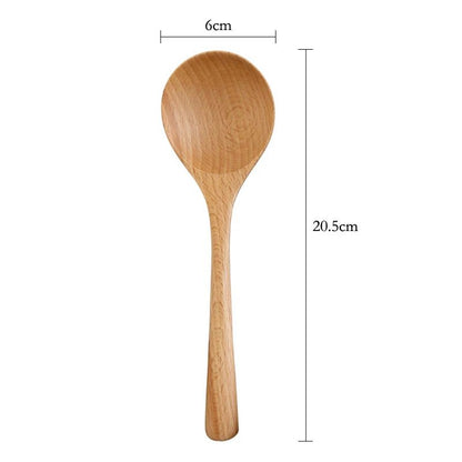 4 Beech Wood Soup Spoons for Cooking