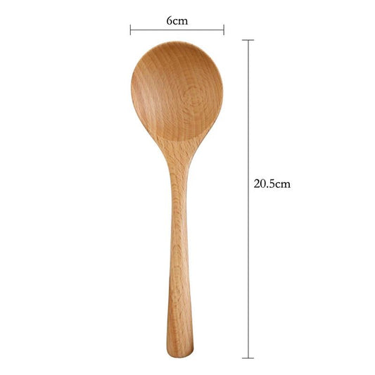 4 Beech Wood Soup Spoons for Cooking