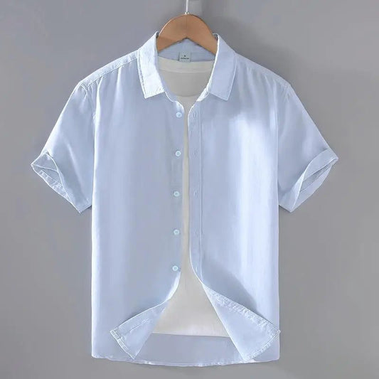 Men's Cotton Linen Short-Sleeved Summer Shirts