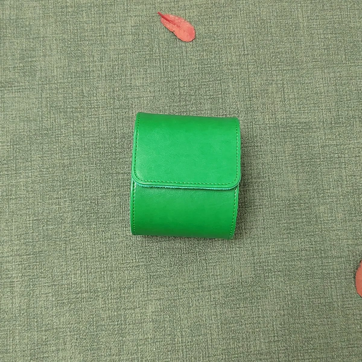 Vintage Leather Watch Roll Travel Case Organizer