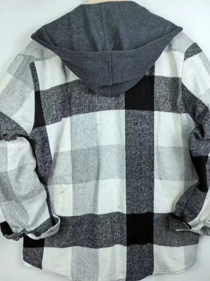 Men's Classic Plaid Flannel Hoodie Shirt