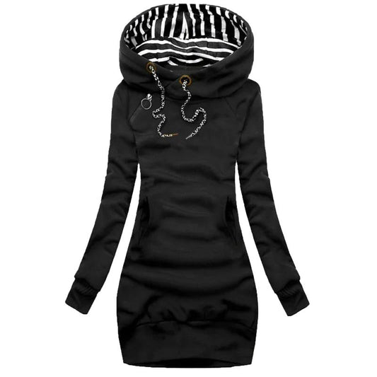 Women Long Sleeve Hoodie Sweater Dress