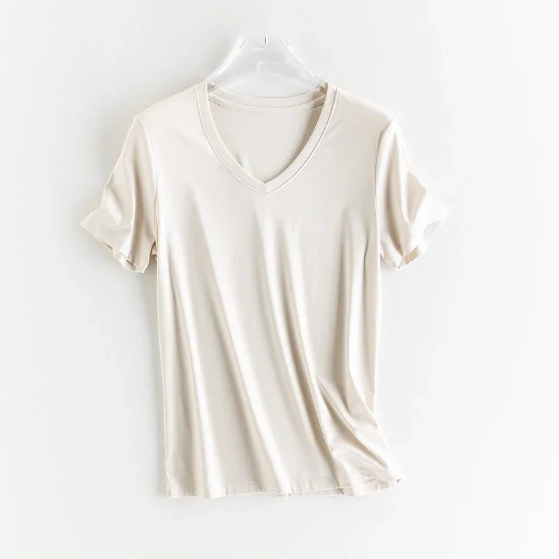 Luxury Silk Cropped T-Shirts for Women