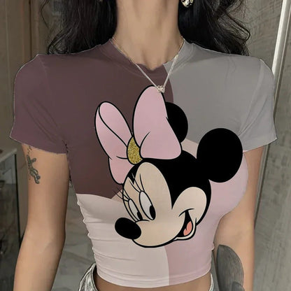 Trendy Y2K Minnie Mouse Cropped T-Shirt