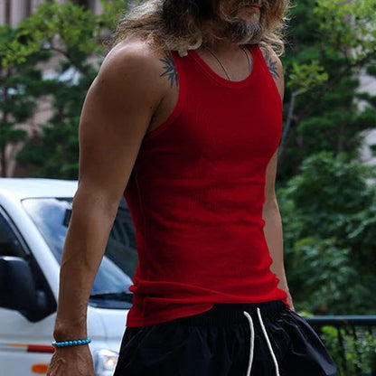 Men's Casual Ribbed Knit Tank Top