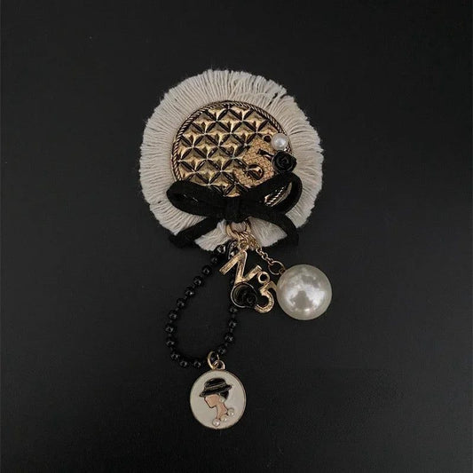 Elegant Rhinestone Pearl Bow Brooch for Women