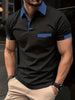 2024 Men's Color Block Pocket Polo Shirt