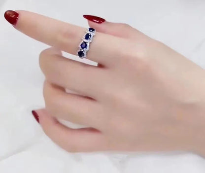 Natural Sapphire Ring in 925 Sterling Silver