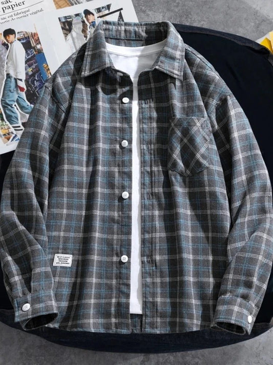 Plus Size Men's Plaid Flannel Shirt
