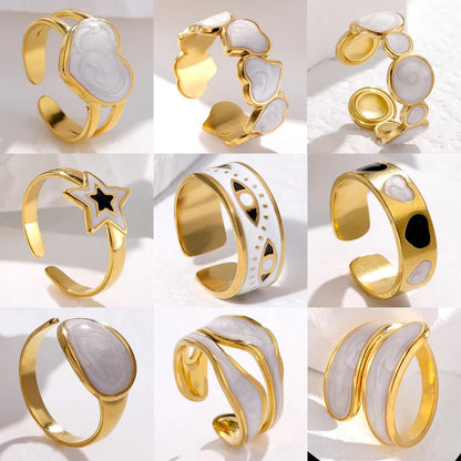 Waterproof Gold Color Stainless Steel Rings
