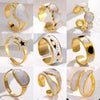 Waterproof Gold Color Stainless Steel Rings