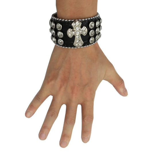 Punk Western Rhinestone Link Chain Bracelet