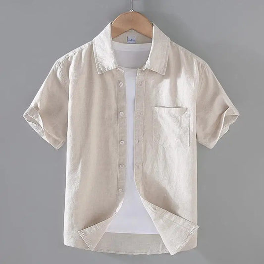 Men's Cotton Linen Short-Sleeved Summer Shirts