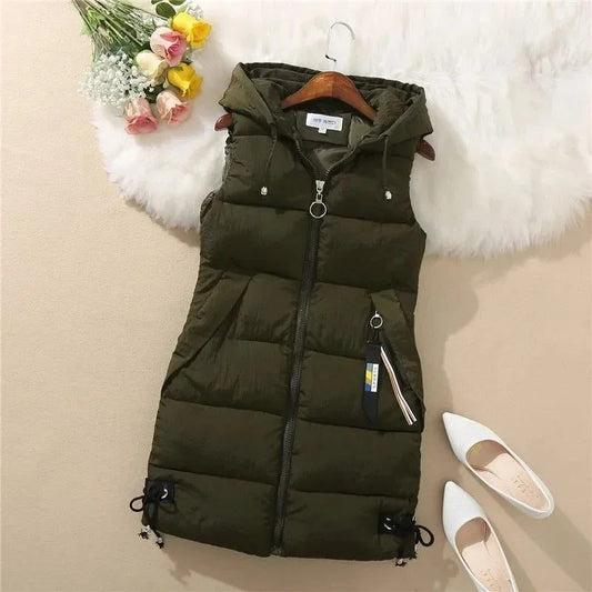 Women’s Hooded Puffer Vest Winter Coat