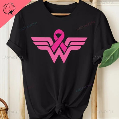 Empower Women: Cotton T-Shirt for Cancer Awareness