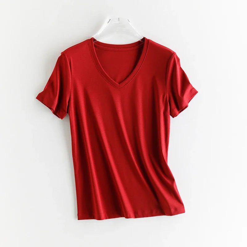 Luxury Silk Cropped T-Shirts for Women