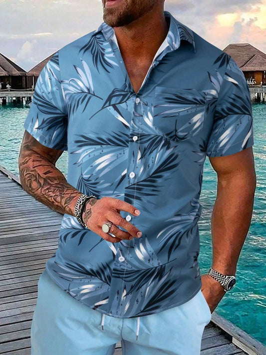 3D Printed Hawaiian Palm Tree Men's Shirt