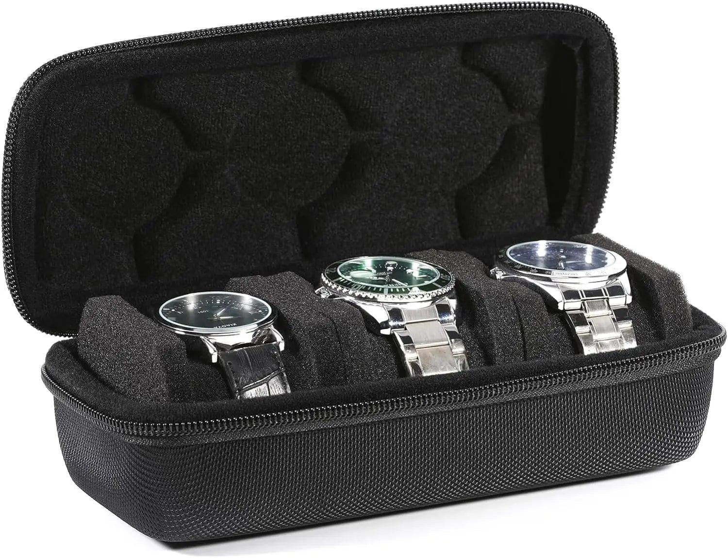 Portable 3 Slot Watch Travel Case Organizer