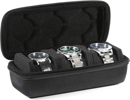 Portable 3 Slot Watch Travel Case Organizer