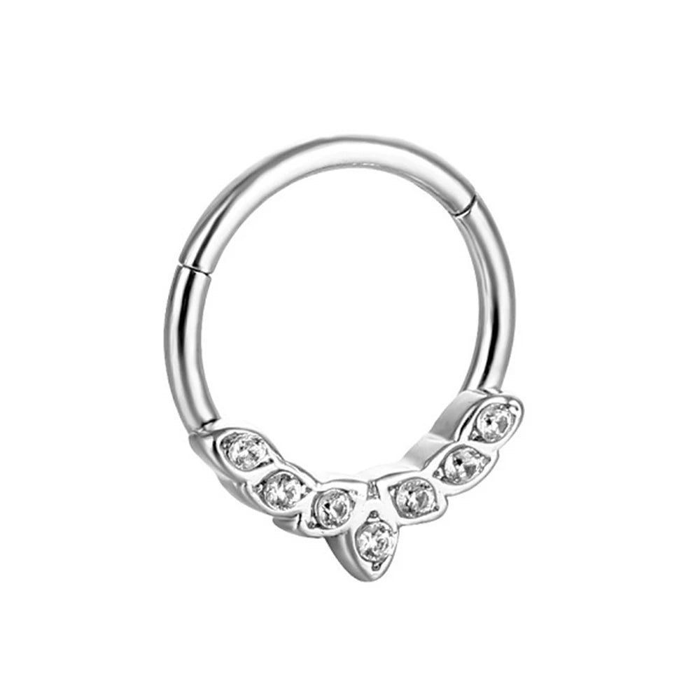 16G Surgical Steel Zircon Septum Clicker Jewelry