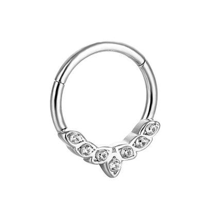 16G Surgical Steel Zircon Septum Clicker Jewelry