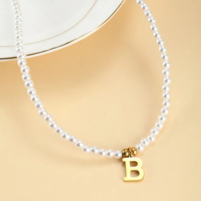 Personalized Pearl Initial Pendant Necklace for Women
