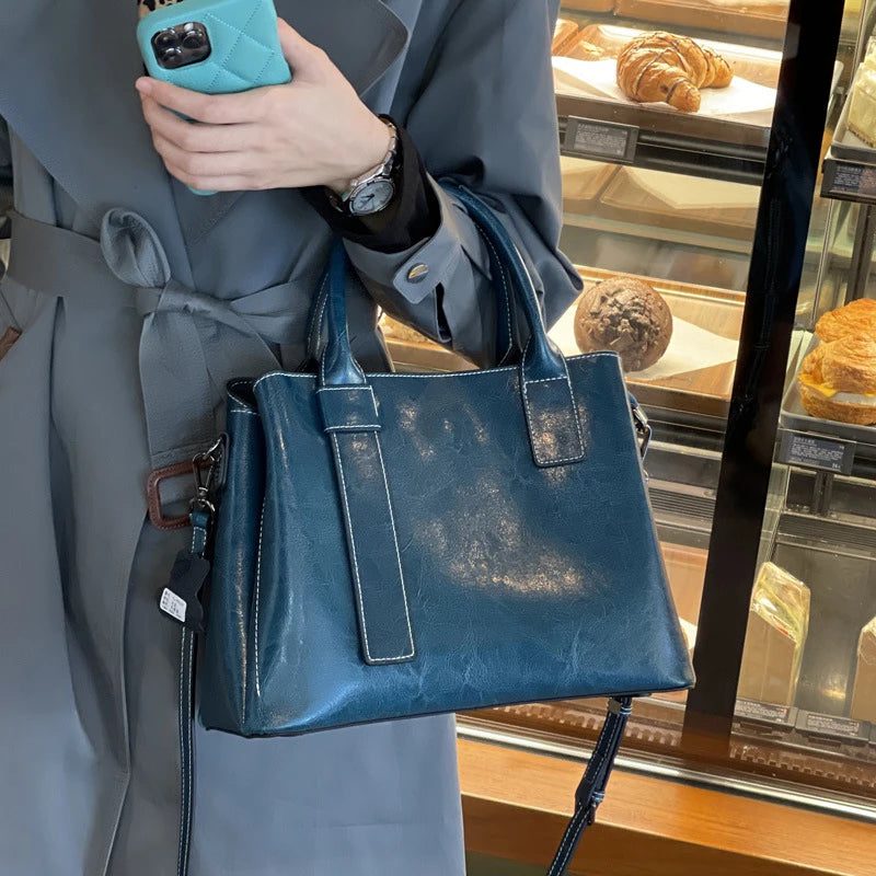 2024 Trendy Vintage Leather Tote Handbags