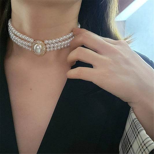 2024 Vintage Pearl Choker Necklace for Women