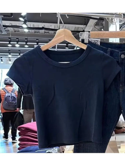 Chic White Cropped T-Shirt for Women