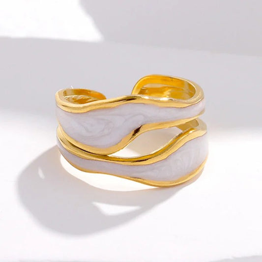 Waterproof Gold Color Stainless Steel Rings