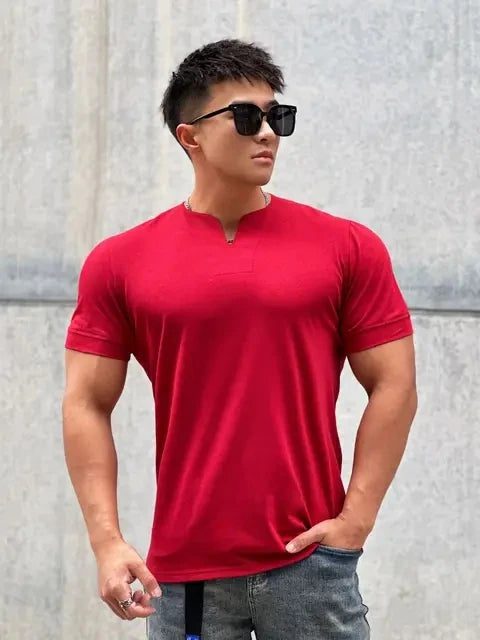 Men's Slim Fit V-Neck T-Shirt - Summer