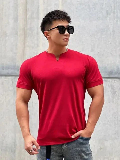 Men's Slim Fit V-Neck T-Shirt - Summer