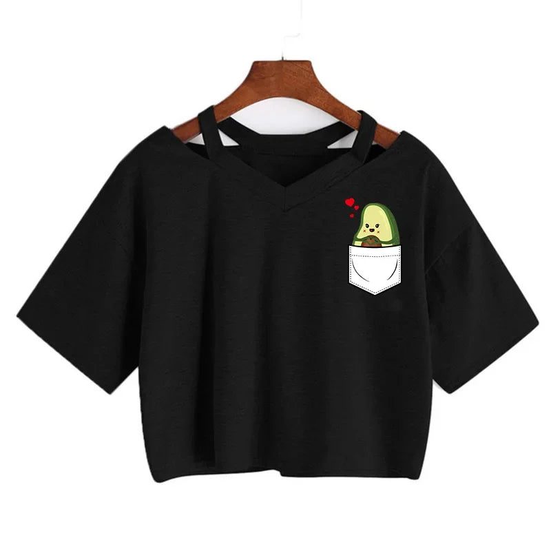 2024 Y2K Women's Cropped T-Shirt - Funny Graphic