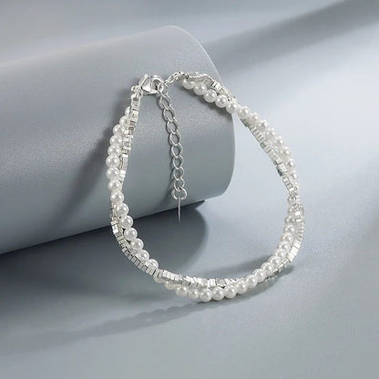 Luxury Vintage 925 Silver Pearl Bracelet
