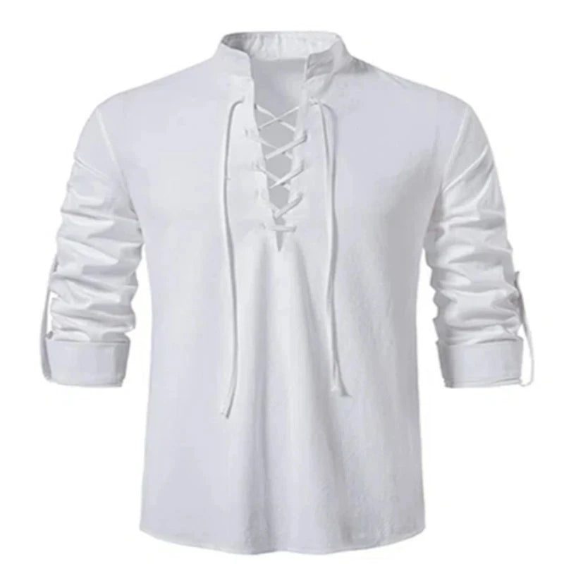 2023 Men's V-Neck Vintage Long Sleeve Shirt