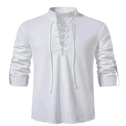 2023 Men's V-Neck Vintage Long Sleeve Shirt