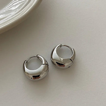 Vintage Stainless Steel Hoop Earrings for Women