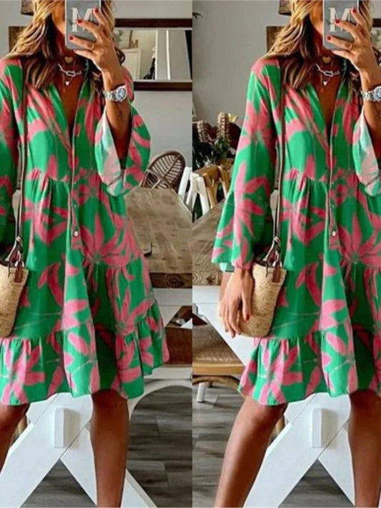 Elegant V-neck Boho Dresses for Women
