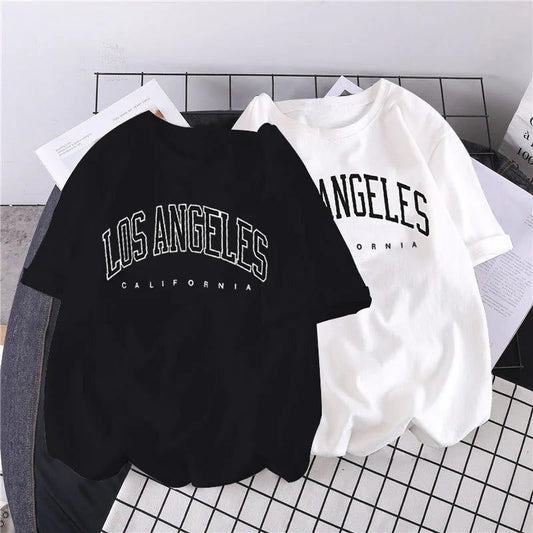 Trendy Oversized Los Angeles Graphic T-Shirt Women