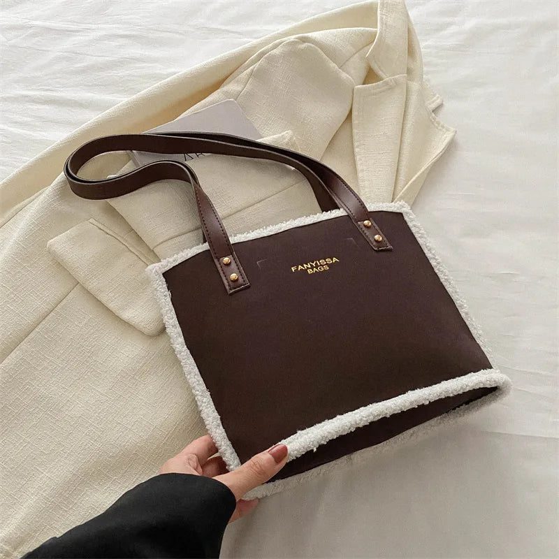 Large Capacity Suede Plush Shoulder Bag