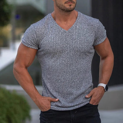 Men's V-Neck Sports T-Shirt for Summer