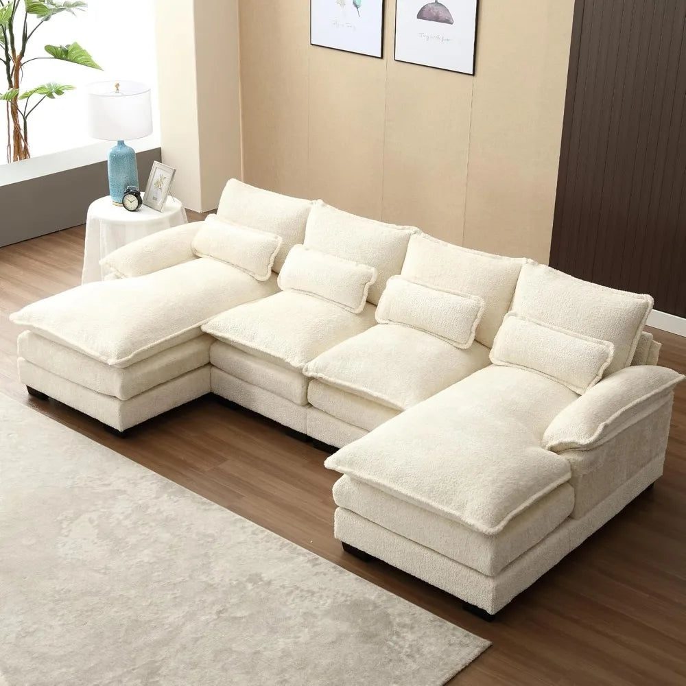 Modern 110” U-Shaped Sectional Sofa Couch