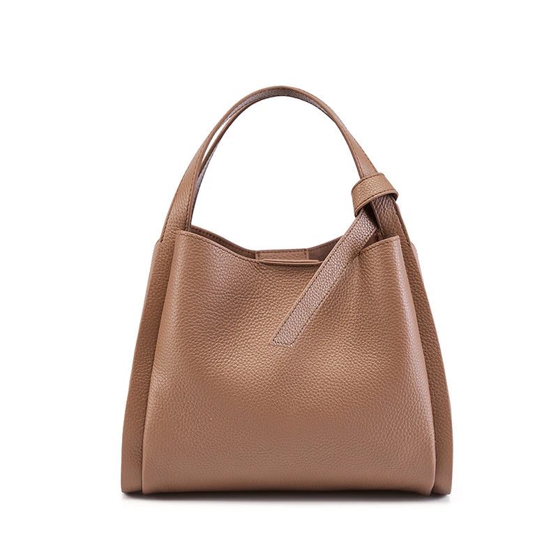 Luxury Leather Bucket Tote Handbag for Women