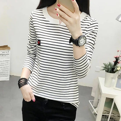 2024 Spring Women's Striped Long Sleeve T-Shirt